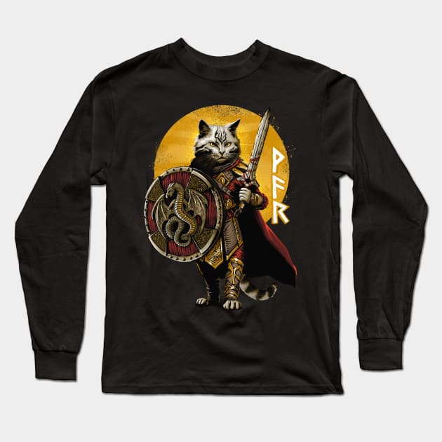 Cat of War Long Sleeve T-Shirt by RedBug01